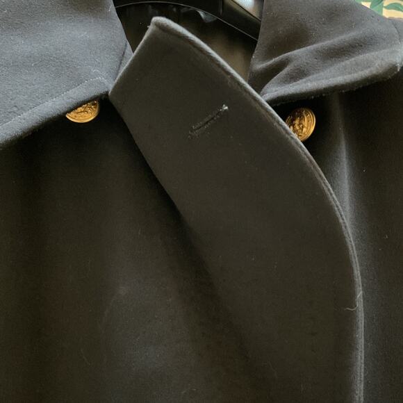 VTG 1942 WWII USN Navy Officers Bridgecoat Peacoat Wool Sz 38 Black Named Dated - Picture 10 of 16